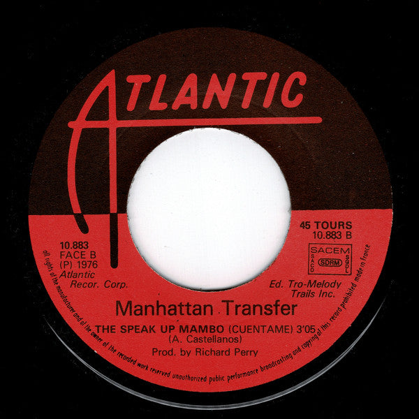The Manhattan Transfer : Poinciana / The Speak Up Mambo  (7", Single)