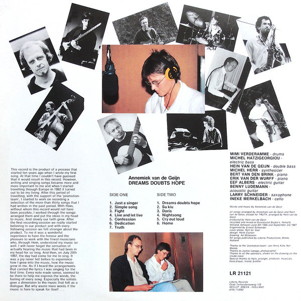 Annemiek van de Geijn : Dreams Doubts Hope (LP, Album, Gat)