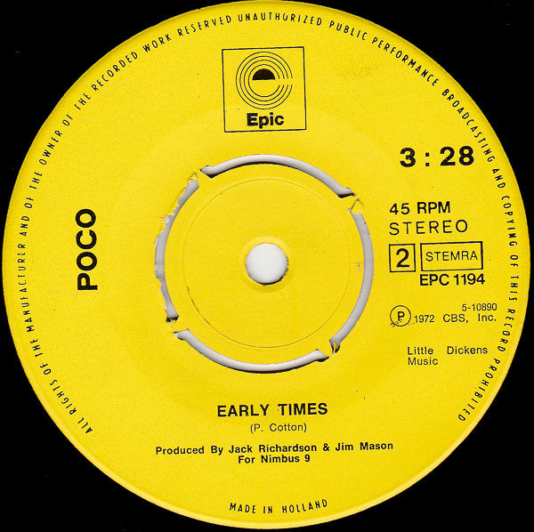Poco (3) : Good Feeling To Know (7", Single)