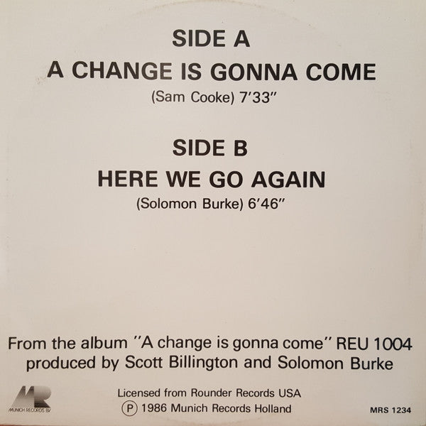 Solomon Burke : A Change Is Gonna Come (12")