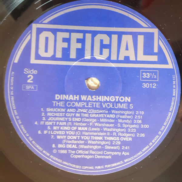 Dinah Washington : The Complete Dinah Washington Vol. 5 1949-1950 (LP, Comp)