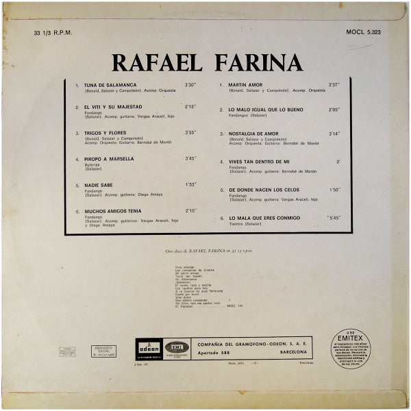 Rafael Farina : Rafael Farina (LP, Album)