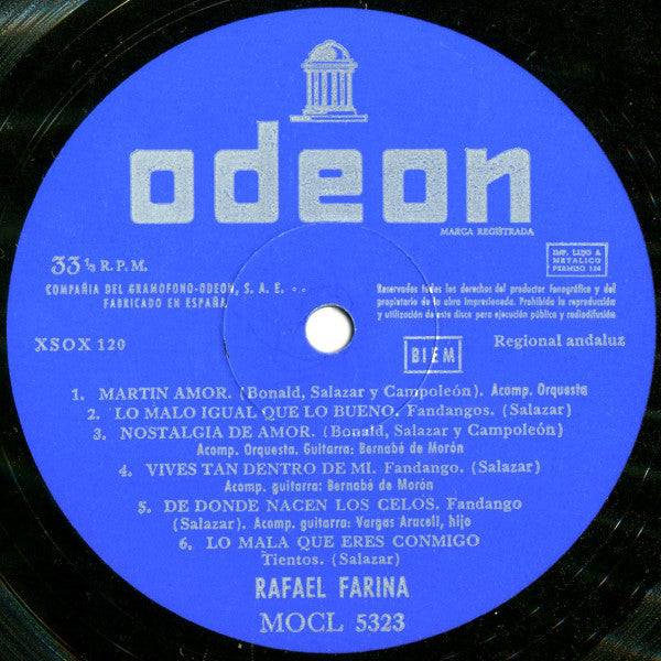 Rafael Farina : Rafael Farina (LP, Album)