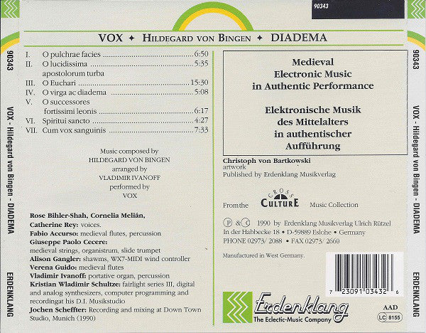 VOX (3) : Diadema - Hildegard Von Bingen (CD, Album)