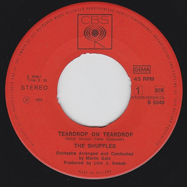 The Shuffles : Teardrop On Teardrop / Silly Man (7", Single)