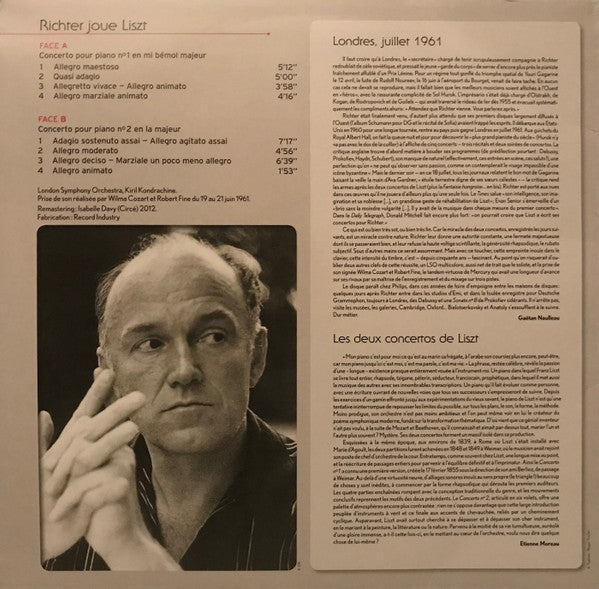 Liszt*, Richter*, London Symphony Orchestra, Kiril Kondrachine* : Richter Joue Liszt (Les Deux Concertos Pour Piano) (LP)