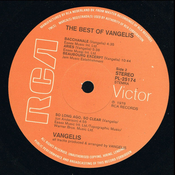 Vangelis : The Best Of Vangelis (LP, Comp)