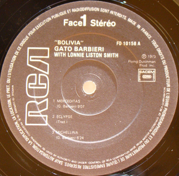 Gato Barbieri : Bolivia (LP, Album, RE, Gat)
