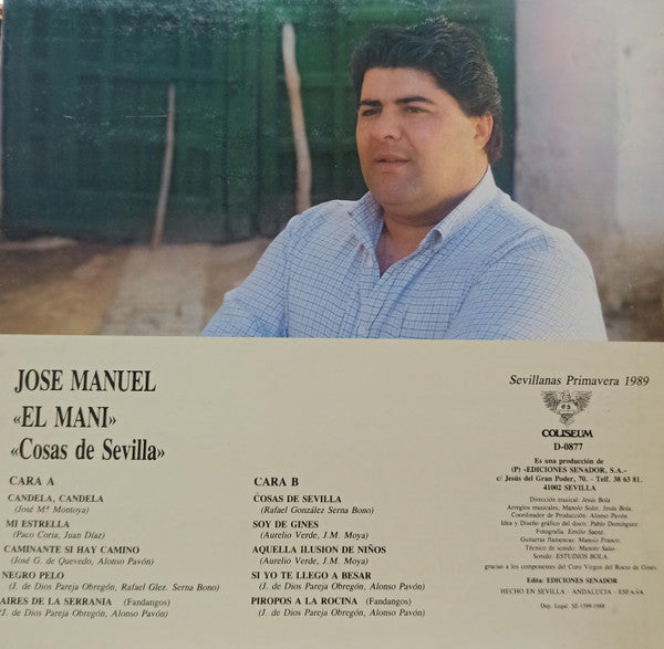 José Manuel "El Mani" : Sevillanas - Cosas De Sevilla (LP, Album, RP)