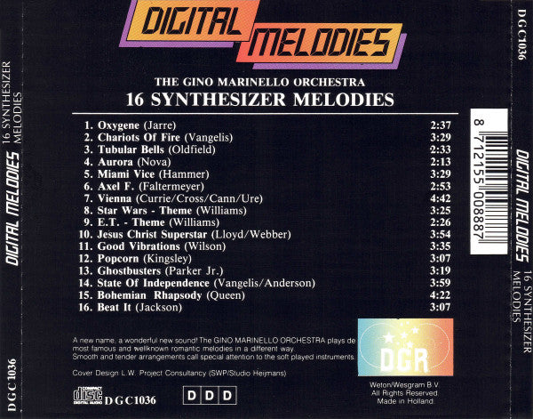 The Gino Marinello Orchestra : Digital Melodies - 16 Synthesizer Melodies (CD)