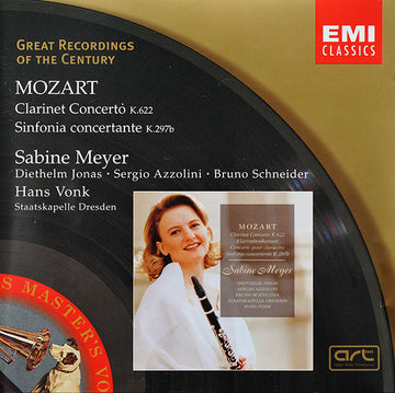 Wolfgang Amadeus Mozart - Sabine Meyer · Diethelm Jonas · Sergio Azzolini · Bruno Schneider · Staatskapelle Dresden · Hans Vonk : Clarinet Concerto K.622 / Sinfonia Concertante K.297b (CD, Album, RE, RM)