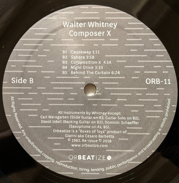 Walter Whitney : Composer X (LP, Album, Ltd, RE, RM)