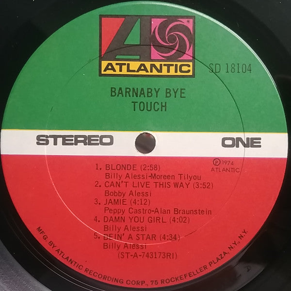 Barnaby Bye : Touch (LP, Album, Ric)