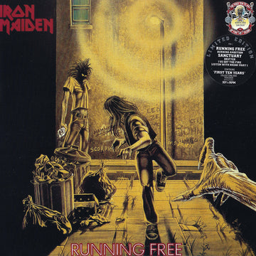 Iron Maiden : Running Free · Sanctuary (2x12", Comp, Ltd)