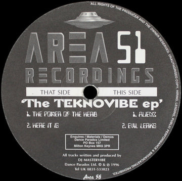 DJ Mastervibe* : The Teknovibe EP (12", EP)