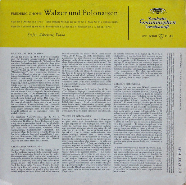Frédéric Chopin – Stefan Askenase : Walzer Und Polonaisen (10", Mono, RP)