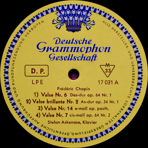 Frédéric Chopin – Stefan Askenase : Walzer Und Polonaisen (10", Mono, RP)