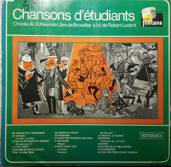 Chorale De L'Université Libre De Bruxelles : Chansons d'Etudiants (LP, Mono)