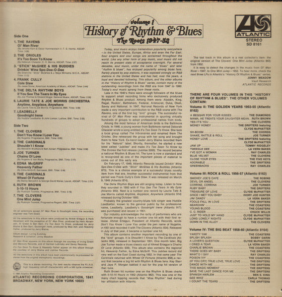 Various : History Of Rhythm & Blues Volume 1: The Roots 1947-52 (LP, Comp)