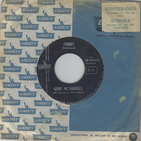 Eugene McDaniels With The Johnny Mann Singers : Funny / Chapel Of Tears (7", Single)