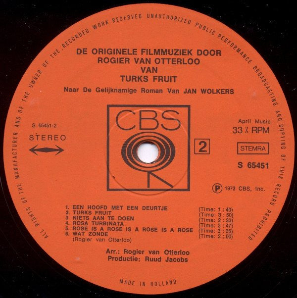 Rogier van Otterloo M.m.v. Louis Van Dyke Trio : Turks Fruit (LP, Album)