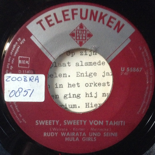 Rudi Wairata En Z'n Hula Girls* : Hula Lu (7", Single)
