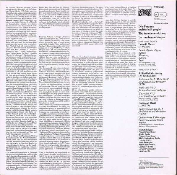 Leopold Mozart, Joseph Serafini Alschausky, Ferdinand David, Michel Becquet, Armin Rosin, Radio-Symphonie-Orchester Berlin, RIAS Sinfonietta, Uroš Lajovic, Ernö Sebestyen : Die Posaune Meisterhaft Gespielt (LP)