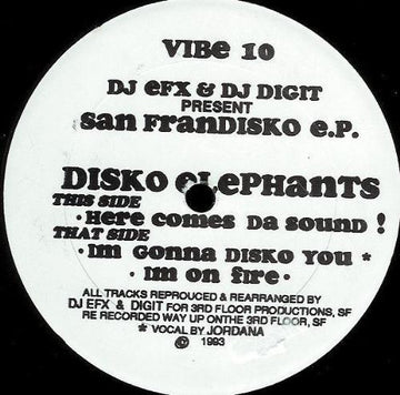 DJ EFX & DJ Digit Presents Disko Elephants : San Frandisko E.P. (12", EP)