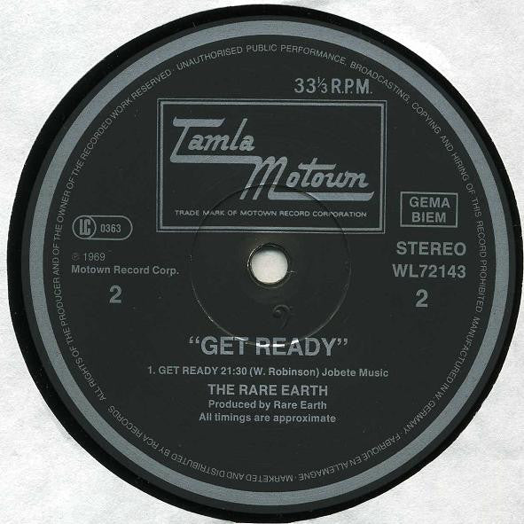 Rare Earth : Get Ready (LP, Album, RE)