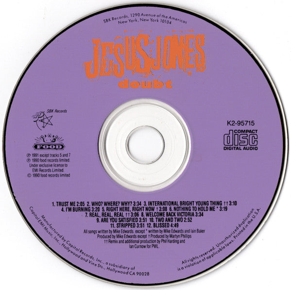 Jesus Jones : Doubt (CD, Album)