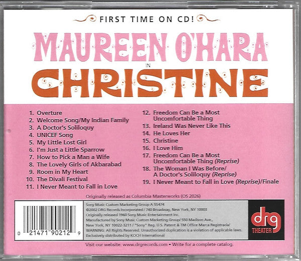 Maureen O'Hara : Christine: A New Musical (Original Broadway Cast) (CD, Album, RE, RM)