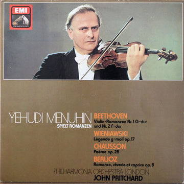 Ludwig van Beethoven, Henryk Wieniawski, Ernest Chausson, Hector Berlioz - Yehudi Menuhin, Philharmonia Orchestra, John Pritchard : Yehudi Menuhin Spielt Romanzen (LP, Album, Comp)