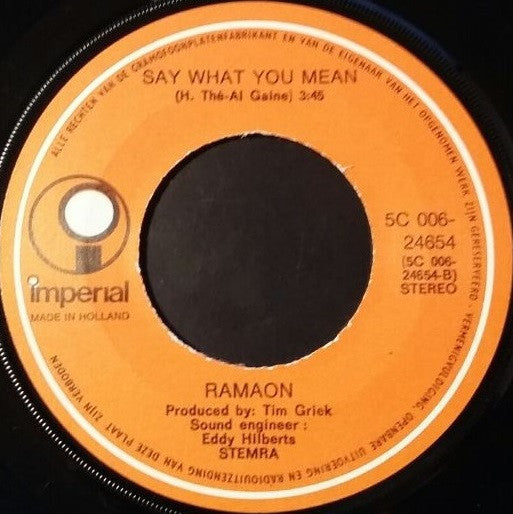 Ramaon : Softly As I Love You / Say What You Mean (7", Single)