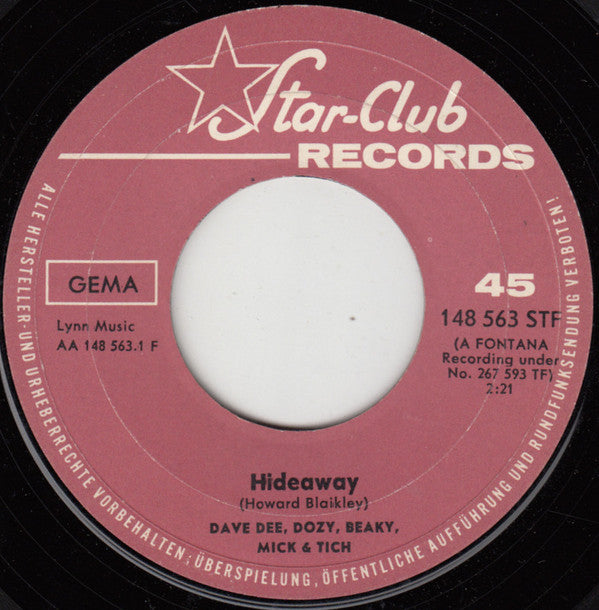 Dave Dee, Dozy, Beaky, Mick & Tich : Hideaway (7", Single)