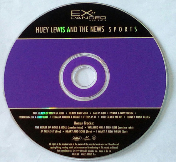 Huey Lewis & The News : Sports (CD, Album, RE, RM)