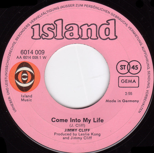 Jimmy Cliff : Come Into My Life (7", Single)