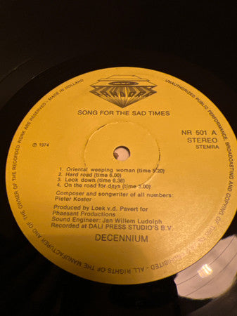 Decennium : Song Of The Sad Times (LP, Album)