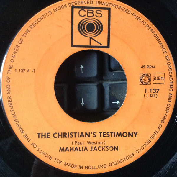 Mahalia Jackson : The Cristian's Testimony (7", Single)