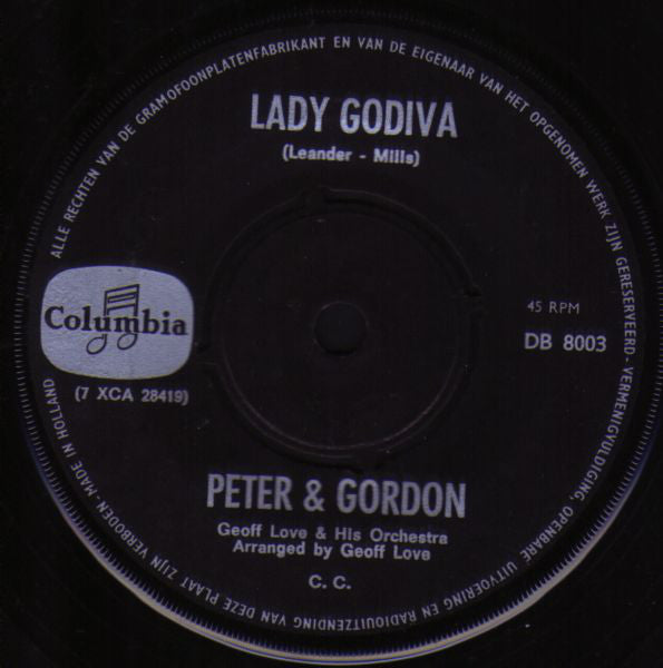 Peter & Gordon : Lady Godiva (7", Single)