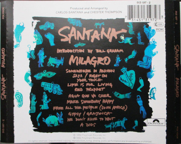 Santana : Milagro (CD, Album, RP)