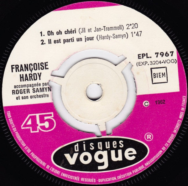 Françoise Hardy : J'suis D'accord (7", EP, RP, Pus)