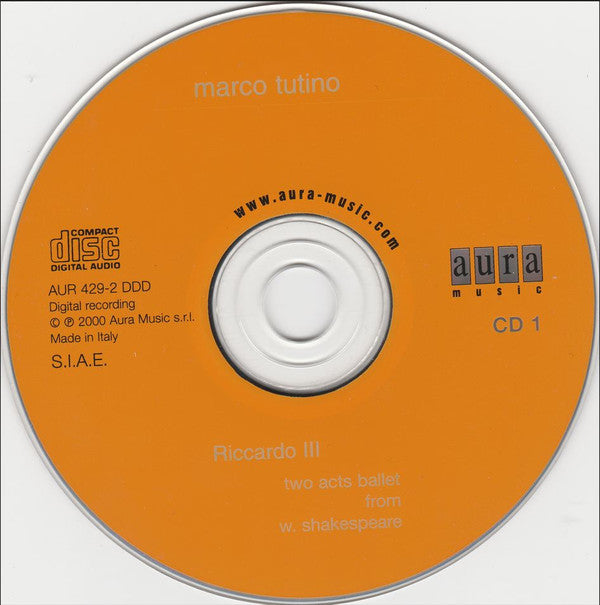 Marco Tutino - Stefan Anton Reck, Orchestra Del Teatro Sociale Di Rovigo : Riccardo III (Two Acts Ballet From W. Shakespeare) (2xCD, Album, RE)