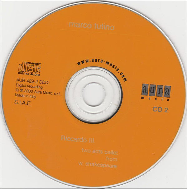 Marco Tutino - Stefan Anton Reck, Orchestra Del Teatro Sociale Di Rovigo : Riccardo III (Two Acts Ballet From W. Shakespeare) (2xCD, Album, RE)