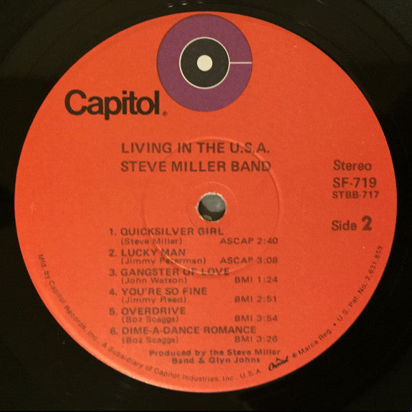 Steve Miller Band : Living In The U.S.A. (LP, Album, RE, Red)