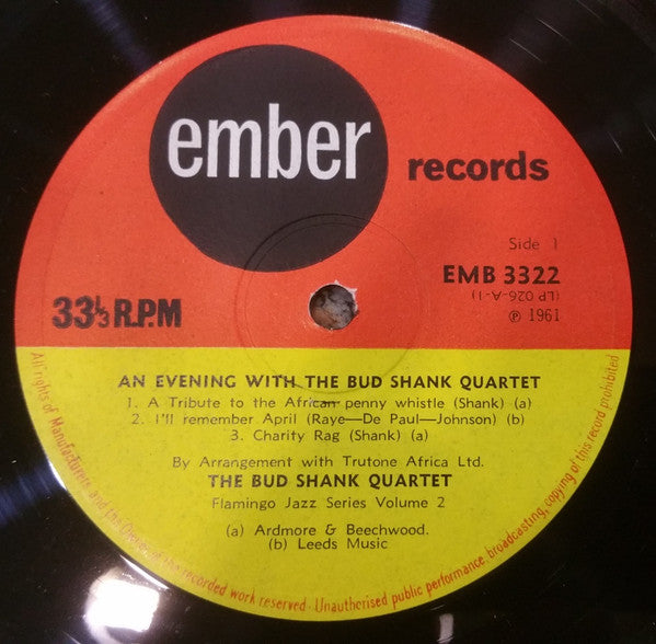 Bud Shank Quartet, The Claude Williamson Trio : Bud Shank Quartet (LP)