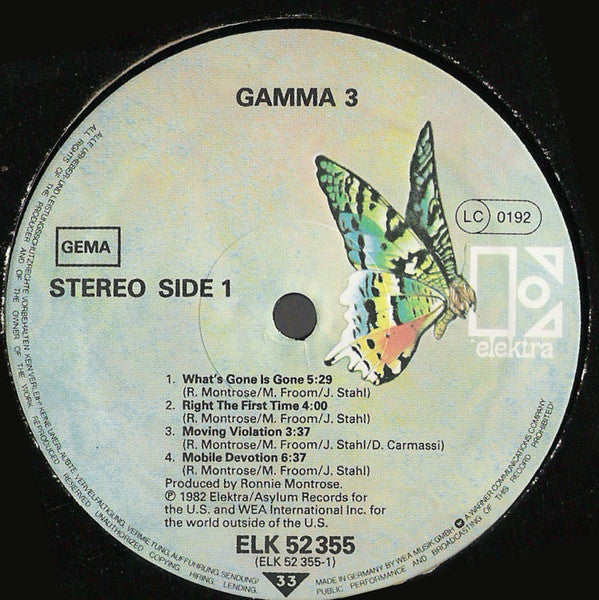Gamma (5) : Gamma 3 (LP, Album)