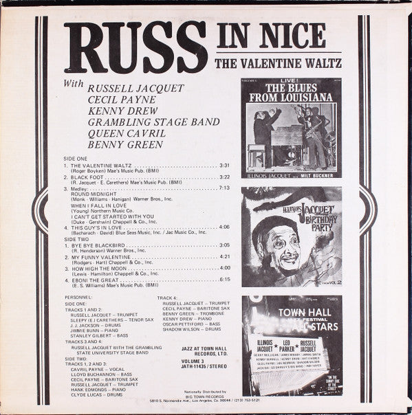 Russell Jacquet With Cecil Payne / Kenny Drew / Grambling Stage Band / Cavril Payne / Bennie Green : Russ In Nice: The Valentine Waltz (LP)
