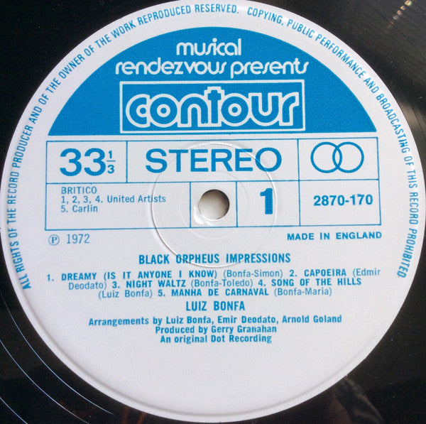 Luiz Bonfa* : Black Orpheus Impressions (LP, Album, RE)