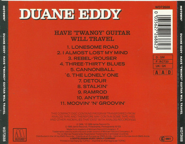Duane Eddy : Have Twangy Guitar Will Travel (CD, Album, RE)