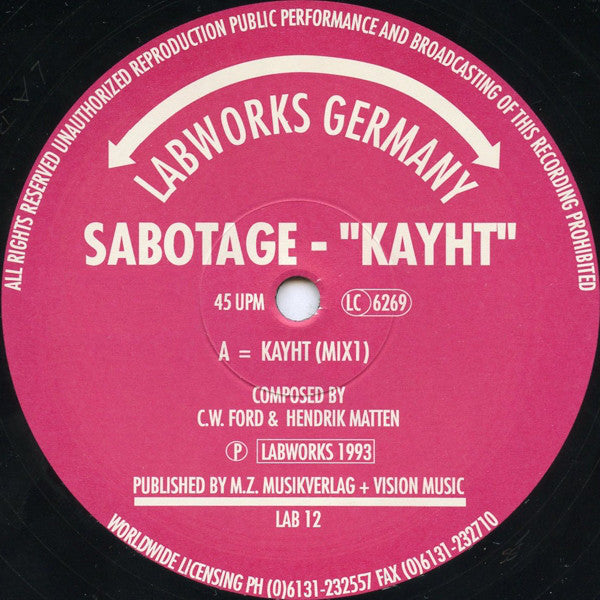 Sabotage : Kayht (12")